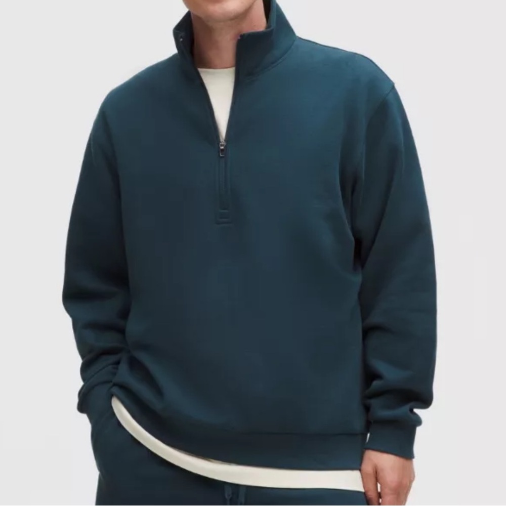 lululemon athletica Men's Steady State Half-Zip Sweater True Navy Size Large